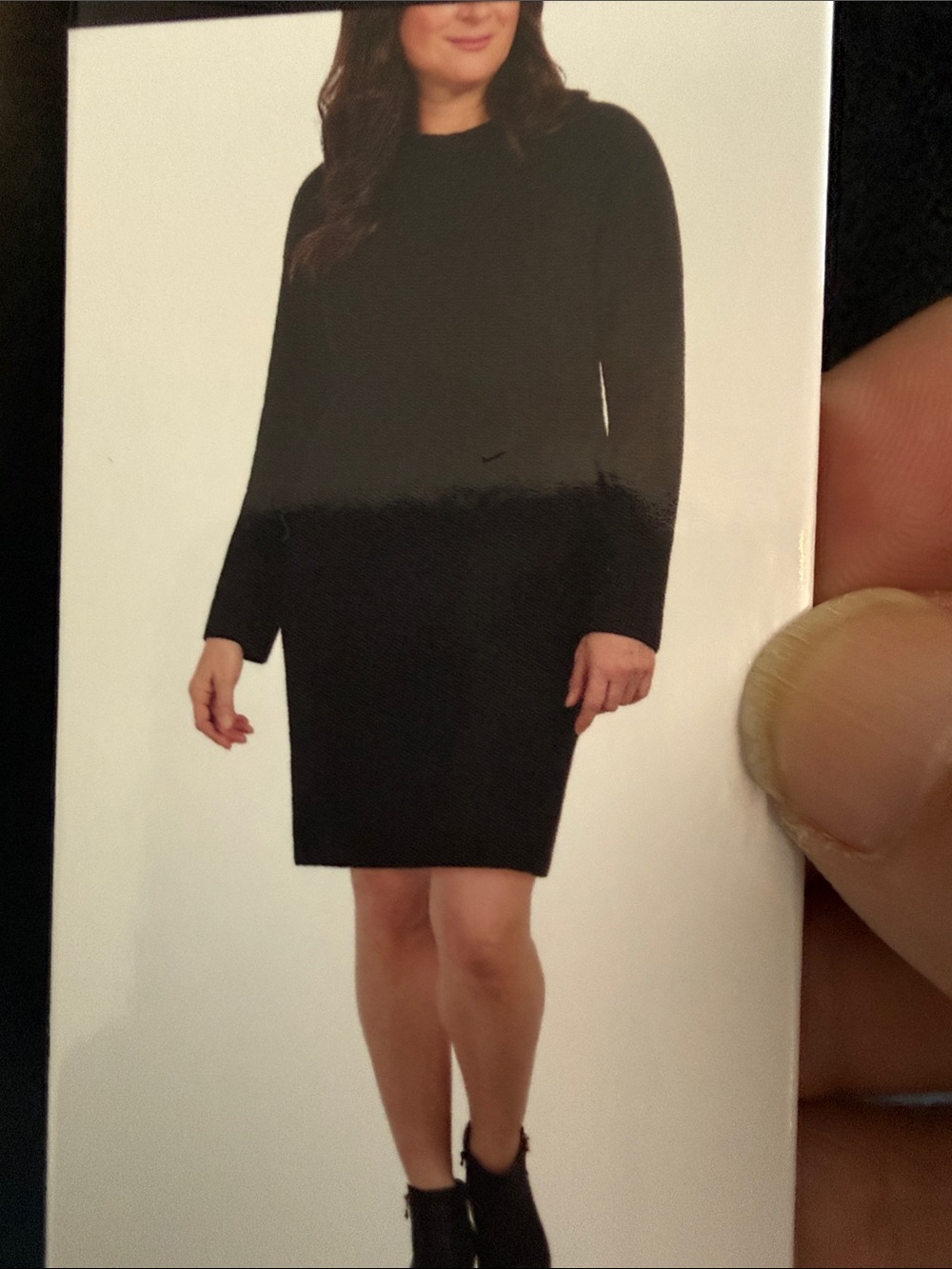 Dalia Black Long-Sleeve Knit Dress w/ extra large cuffs- NWT